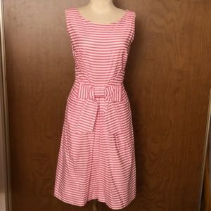 Kate Spade pink & white stripe dress with bow